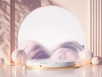 Light pink terrazzo display stand texture (ID:ffaeh641761)