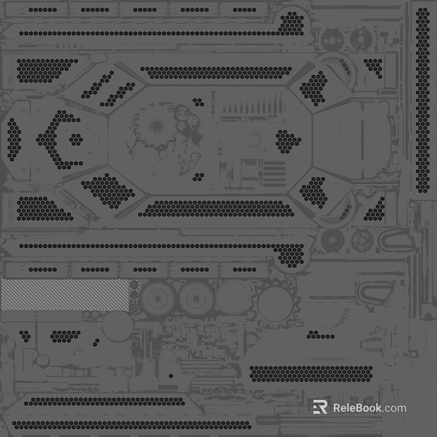 Dark gray industrial-style metal perforated panel texture