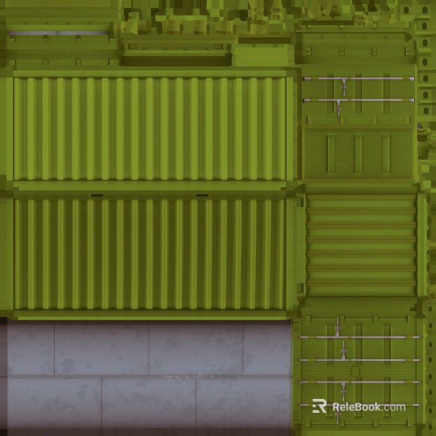 Yellow-green metal container warehousing freight texture