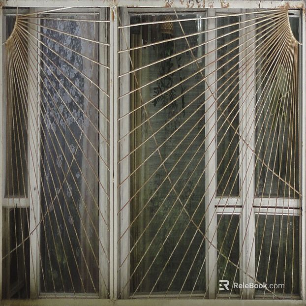 Retro old window protective grille texture