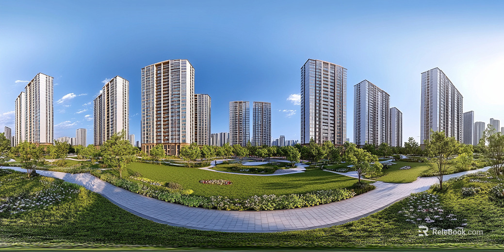 Clean Greenbelt City Panorama HDR texture