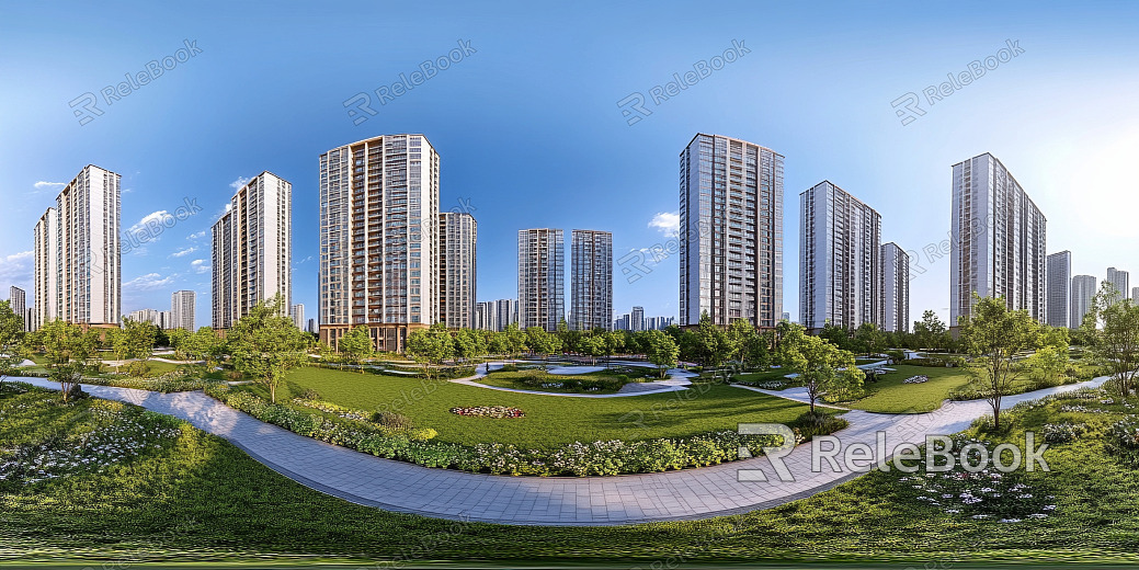 Clean Greenbelt City Panorama HDR texture