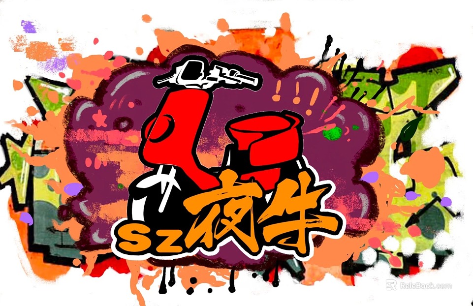 Modern graffiti wall texture