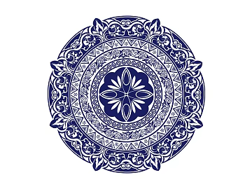 Blue and white wind blue and white pattern ceramic tile texture (ID:ffaeh034084)