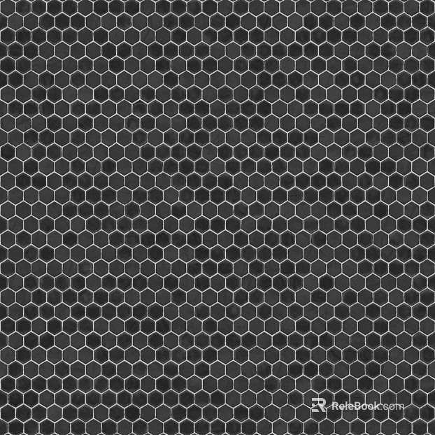 Black Hexagon Ceramic Mosaic texture