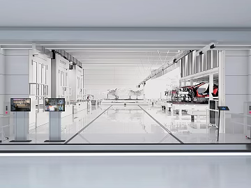 Sci-tech Wind Industry Workshop Exhibition Hall Scene texture (ID:ffaeh107276)