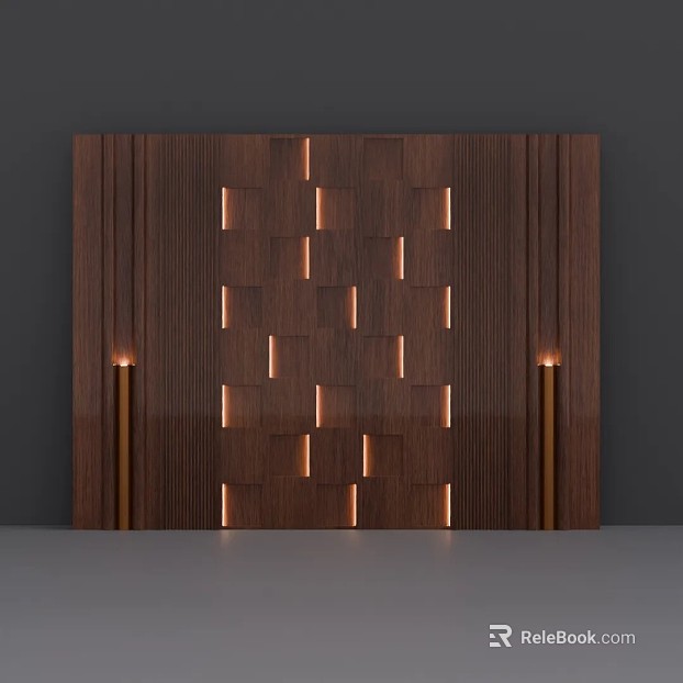 Dark Brown Walnut Background Wall Paneling texture