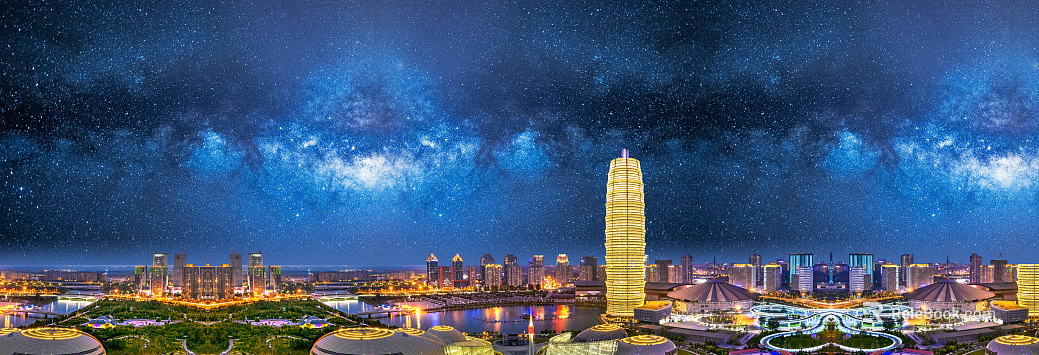Night view of city starry sky texture