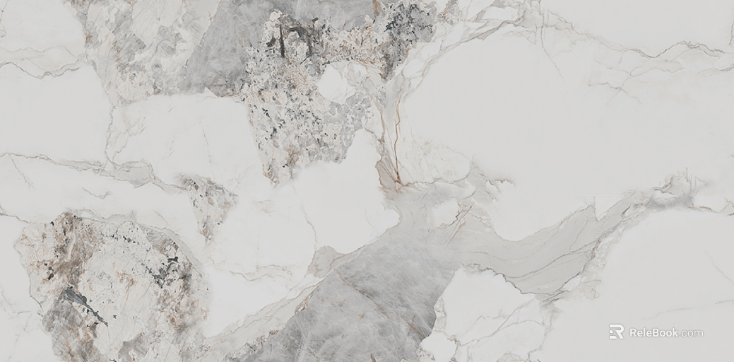 Gray-White Landscape-Style Marble Wall and Floor Tiles texture