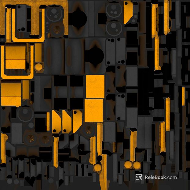 Orange Black Industrial Style Metal Textured Decorative Panel texture