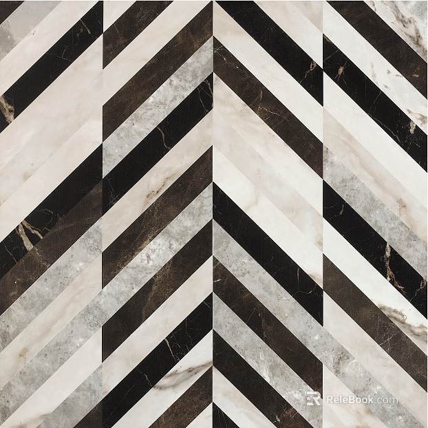 Tile Light Luxury Black and White Patchwork Floor Tile texture