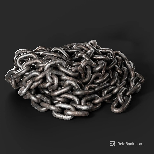 Dark gray old metal chain texture