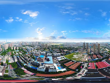 HDR city building bird's eye view panorama texture (ID:ffach200813)