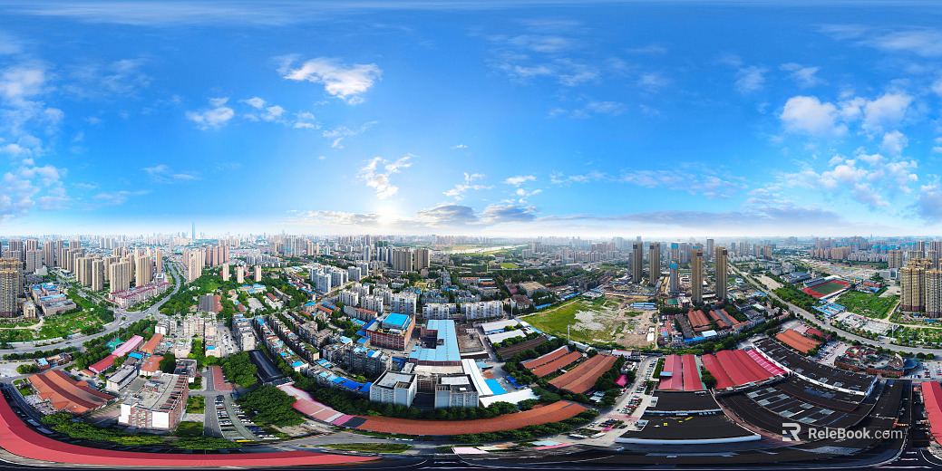 HDR city building bird's eye view panorama texture
