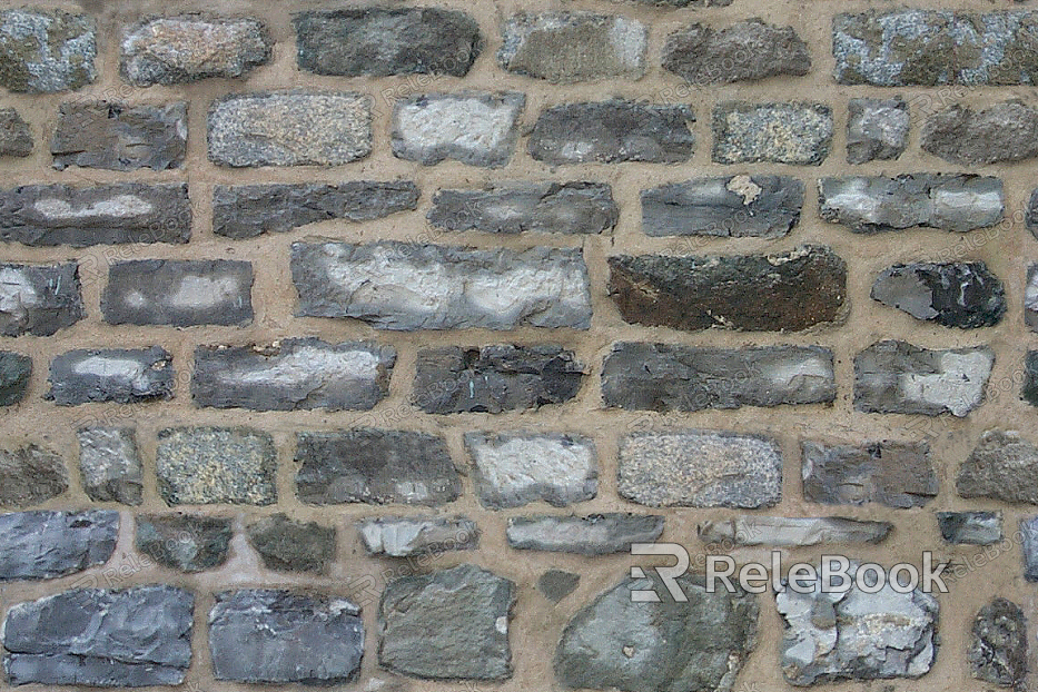 A brick wall texture map with irregular, rough surface and varied shades of red and brown, depicting the aged and worn-out look of real bricks.