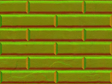 Yellow-green textured brick wall background wall 3d model