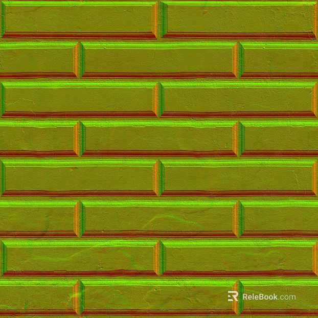 Yellow-green textured brick wall background wall texture