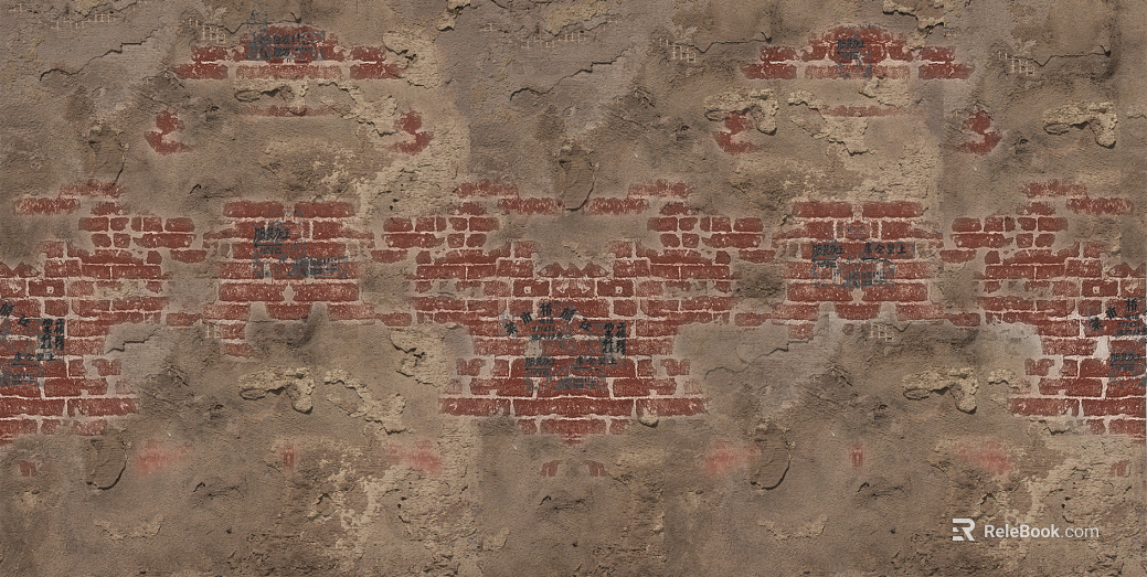 Brick wall Post-war wind red brick cement wall texture