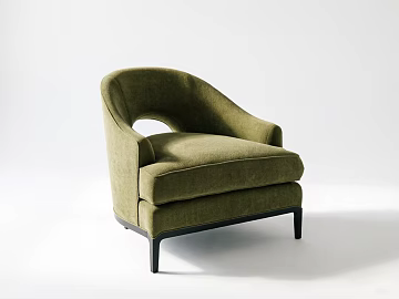 Olive green flannel leisure single sofa texture (ID:ffaeh425136)