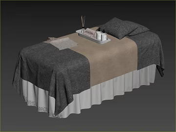 Grey Brown Plain Cloth Beauty Bed texture (ID:ffaeh438274)