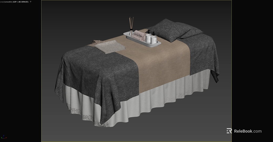 Grey Brown Plain Cloth Beauty Bed texture