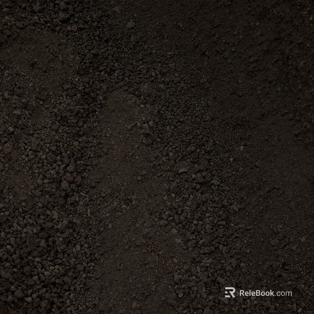 Dark brown soil, outdoor ground texture