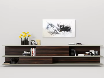 Dark Brown Walnut Living Room TV Cabinet texture (ID:ffaeh282626)