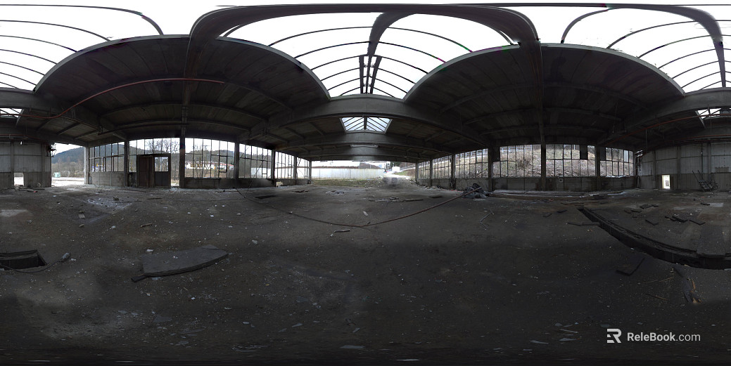 Indoor abandoned factory day HDR texture