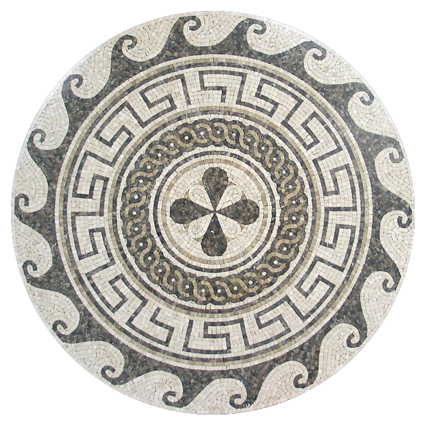 Round Stone Mosaic Mosaic Floor Tile Sidewalk Road Ground Square Paving texture