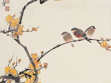 Chinese flower and bird painting texture (ID:ffach571556)