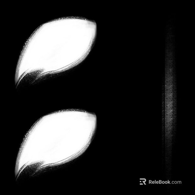 Black and white leaf normal map texture