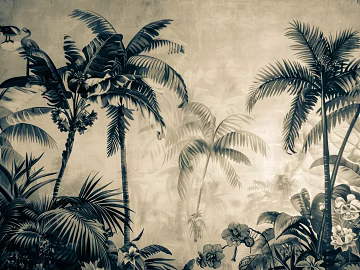 European Literary Plants Tropical Rainforest Wallpaper texture (ID:ffach553206)