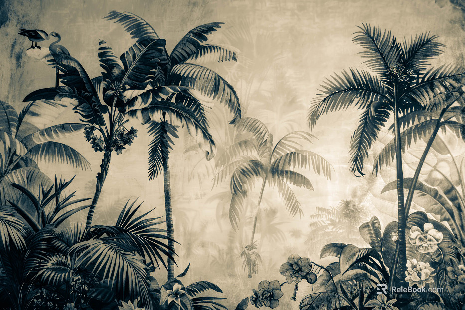 European Literary Plants Tropical Rainforest Wallpaper texture