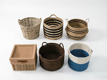 Japanese-style Woven Storage Basket Home Storage 3d model