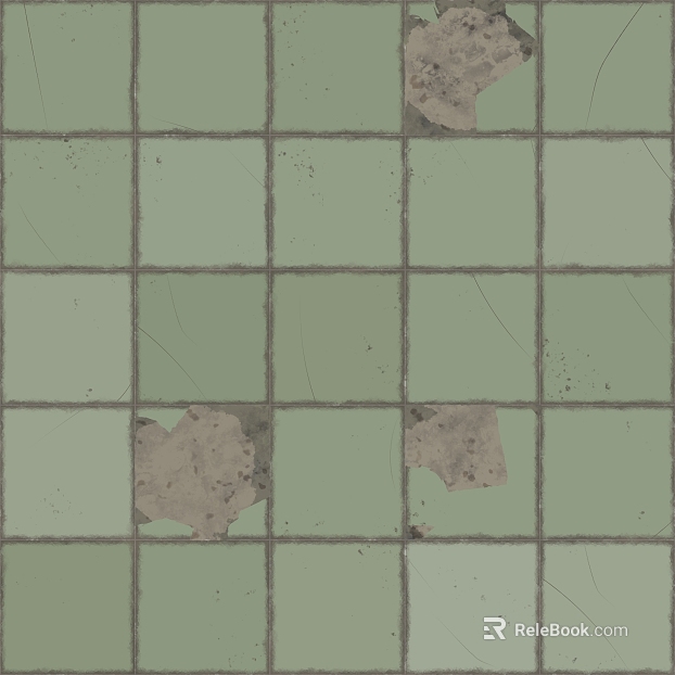 Retro green antique brick kitchen and bathroom wall surface texture