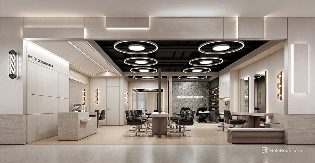 Modern Light Gray Micro Cement Hairdressroom texture