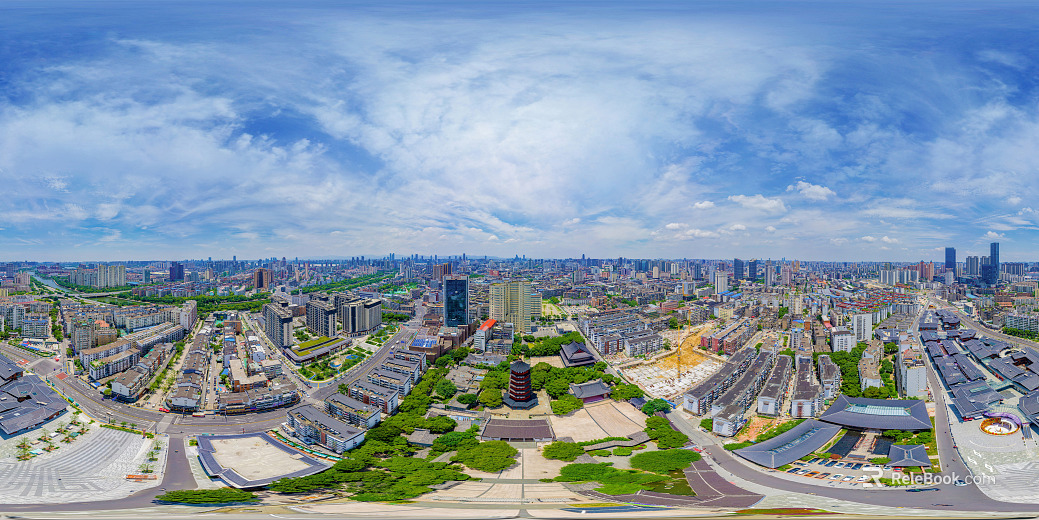 HDR city building bird's eye view panorama texture