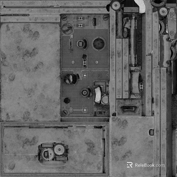 Industrial wind silver ash machinery metal panel texture