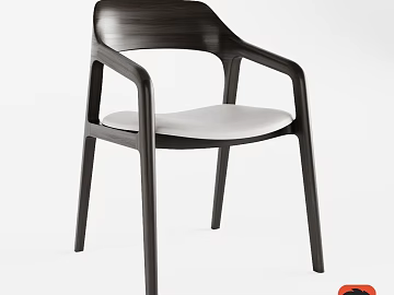 Dark Grey Black Walnut Simple Dining Chair texture (ID:ffaeh734656)