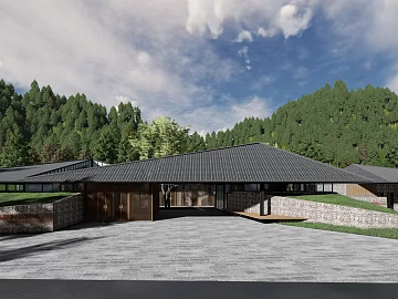 Appearance of new Chinese mountain forest building texture (ID:ffaeh814524)