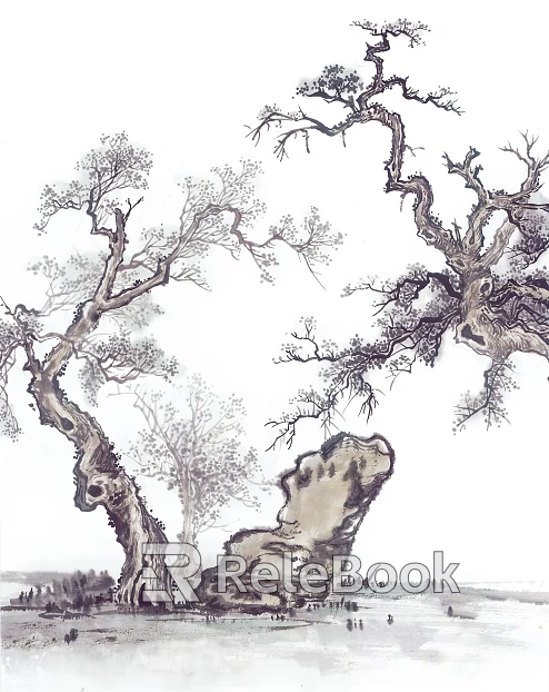 Ancient Tree Decorative Painting texture