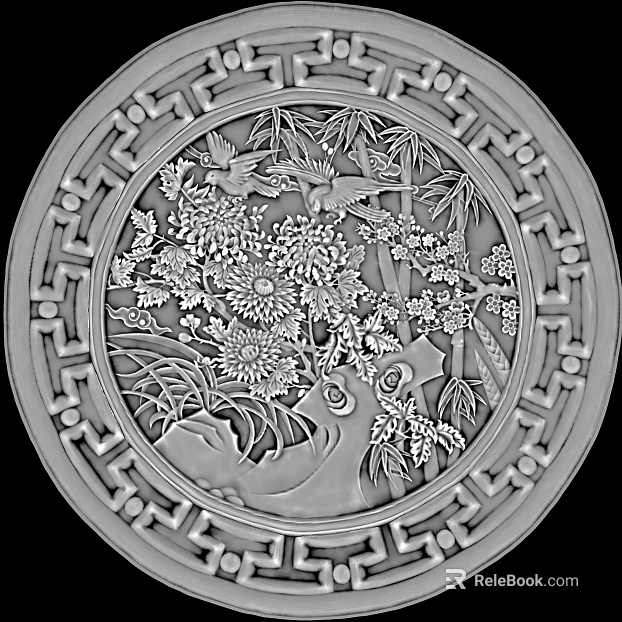 Relief Green Plant Sculpture texture