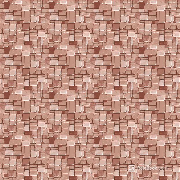 Red-brown culture stone wall paving texture