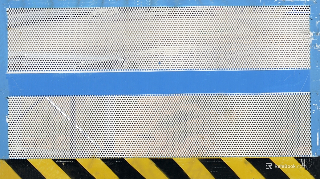 Industrial wind blue white metal perforated plate workshop enclosure texture