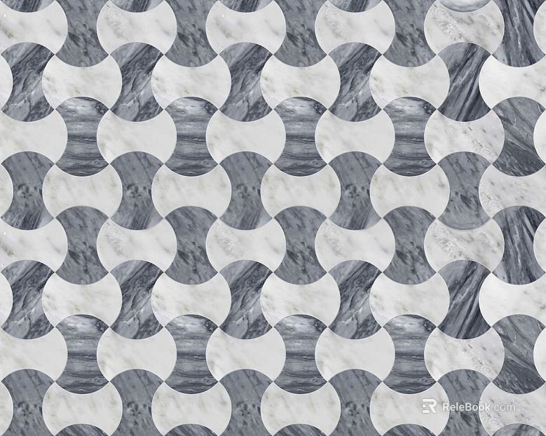 Mosaic with patterned tiles texture