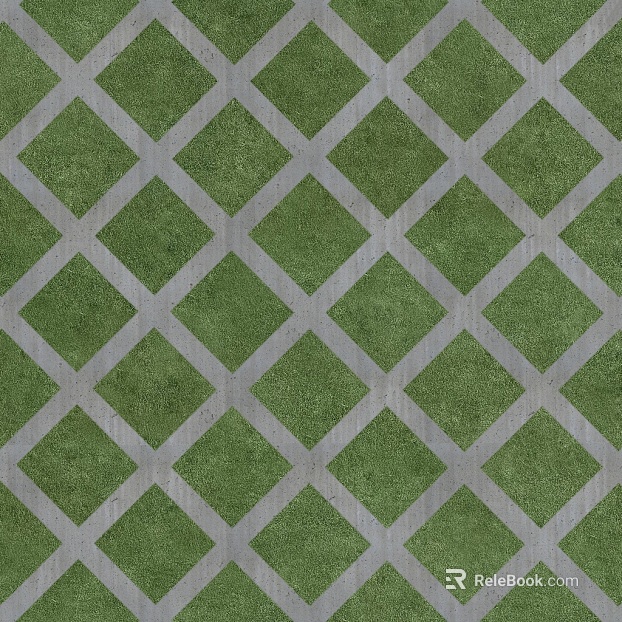 Gray green diamond grass planting grid outdoor ground texture