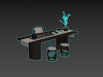 Chinese Dark Solid Wood Tea Room Tea Table texture (ID:ffaeh091032)