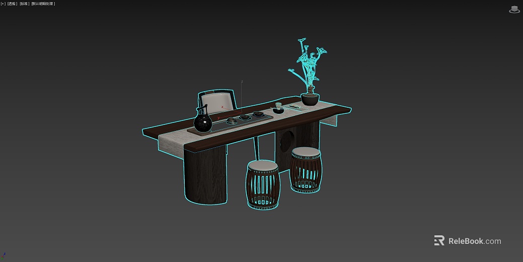 Chinese Dark Solid Wood Tea Room Tea Table texture