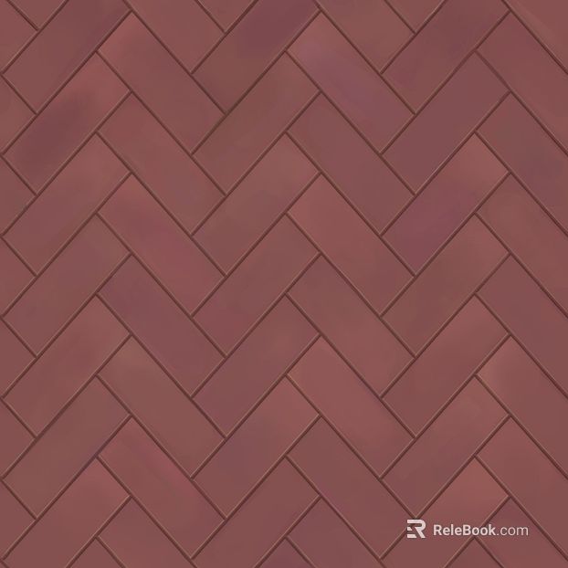 Red brown herringbone tile wall ground texture
