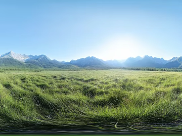 Blue Sky White Clouds Lawn Hillside HDR texture (ID:ffach566655)